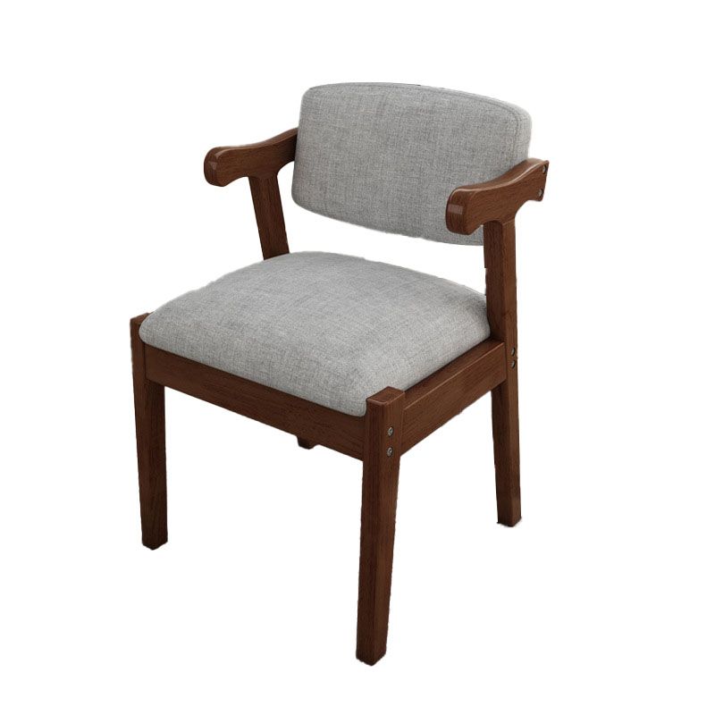 Contemporary Dining Chair Arm Chair with Wooden Legs for Kitchen