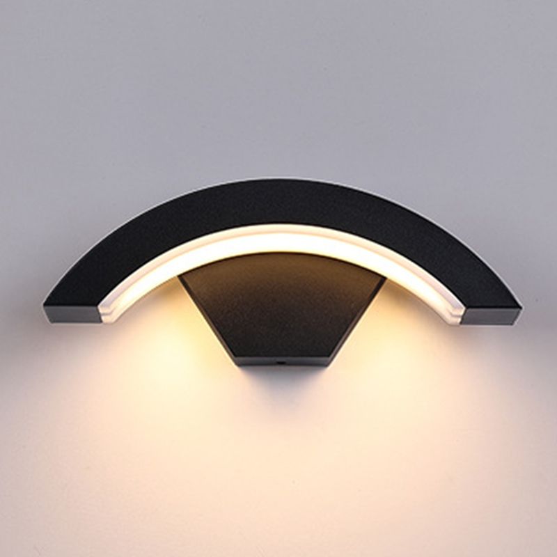 Modern Style Wall Sconce Metal 1 Light Sconces in Black for Outdoor