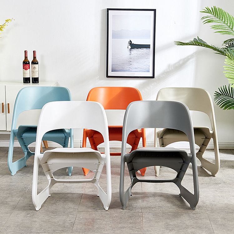 Silla de comedor de plástico moderna, silla lateral de comedor con respaldo abierto para uso en restaurantes