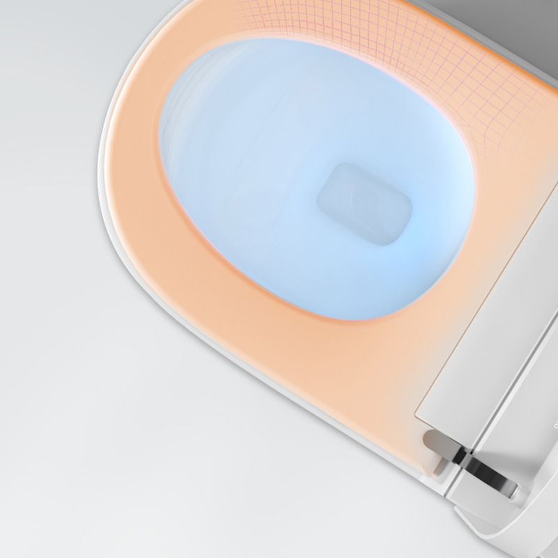 White Elongated Floor Mount Bidet Heated Seat Floor Standing Bidet