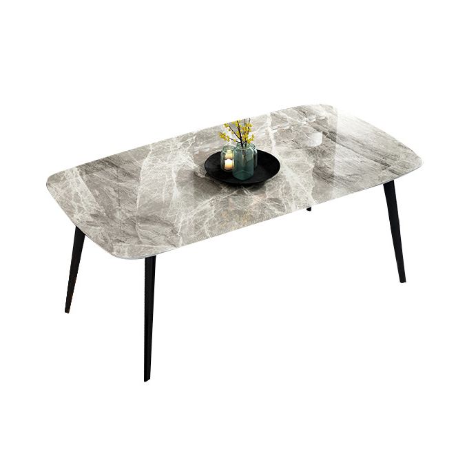 Sintered Stone Modern Style Dining Table Rectangle Table with 4 Legs for Home
