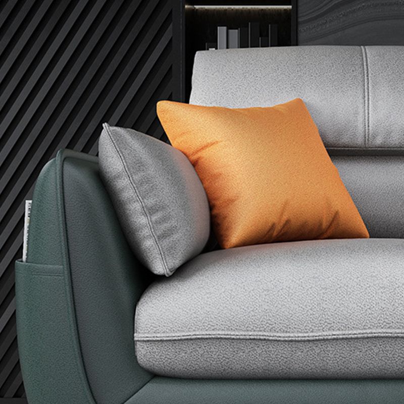 Scandinavian Faux Leather L-Shape Sectional with Storage for Living Room