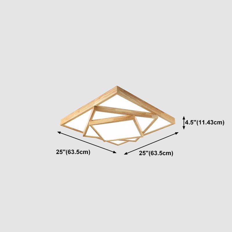 Modern Multi-head Ceiling Mount Light Fixtures Wooden Flush Mounted Ceiling Light