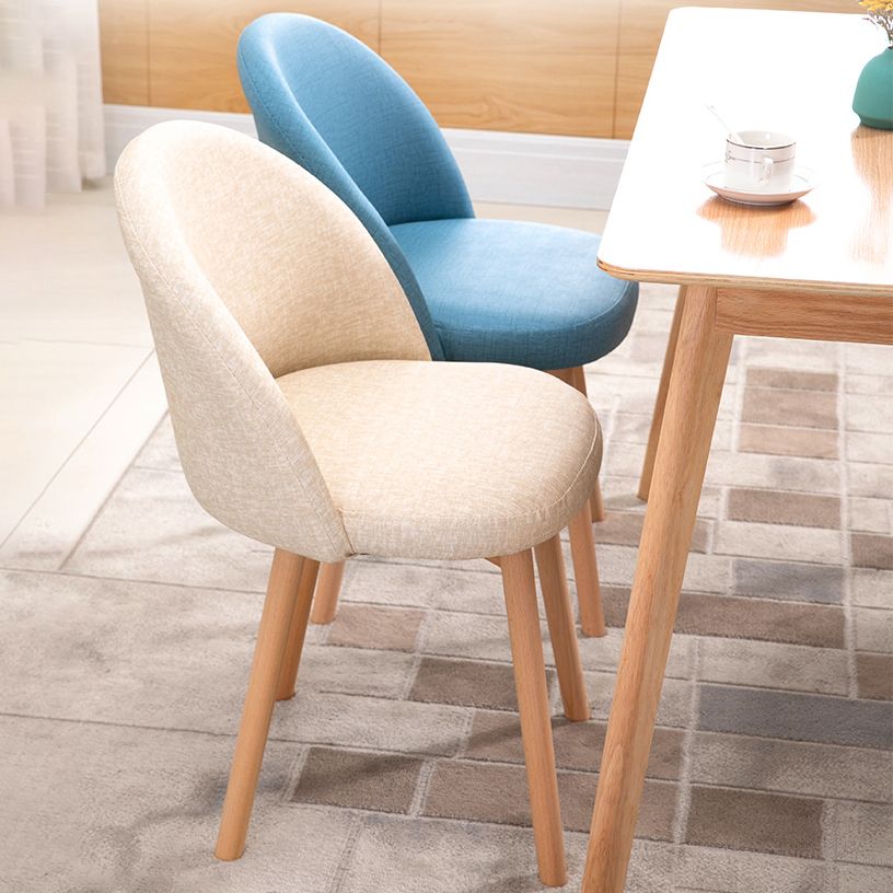 Scandinavian Home Side Chair Parsons Back Wood Upholstered Dining Room Chair