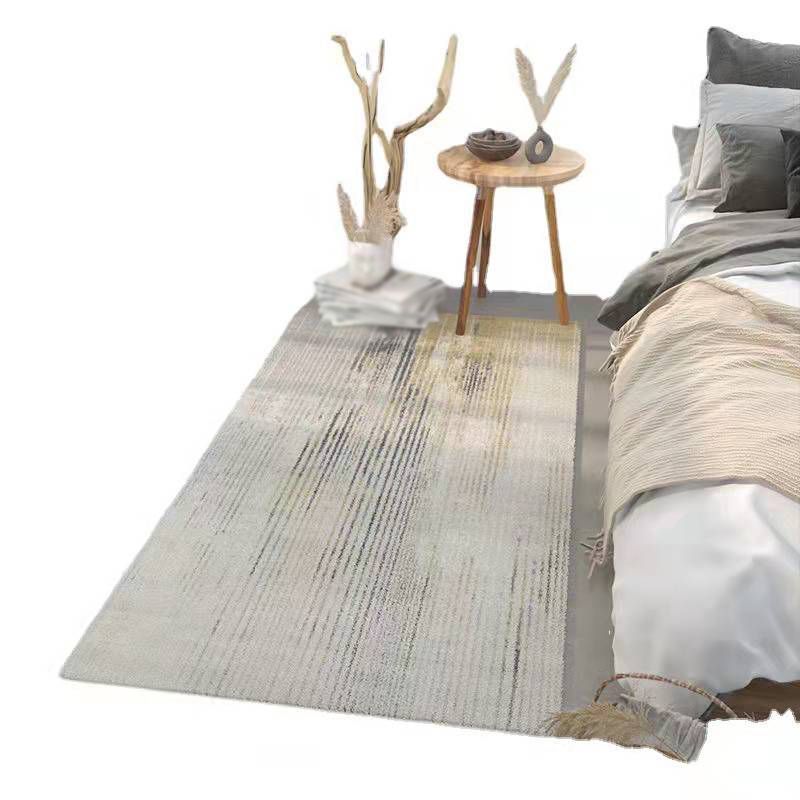 Gray Modern Area Carpet Polyester Abstract Graphic Carpet Washable Carpet for Drawing Room