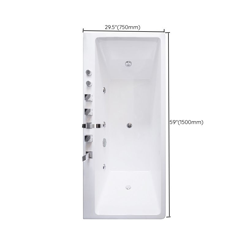Modern Rectangle Acrylic Embedded Bathtub with Massage Device