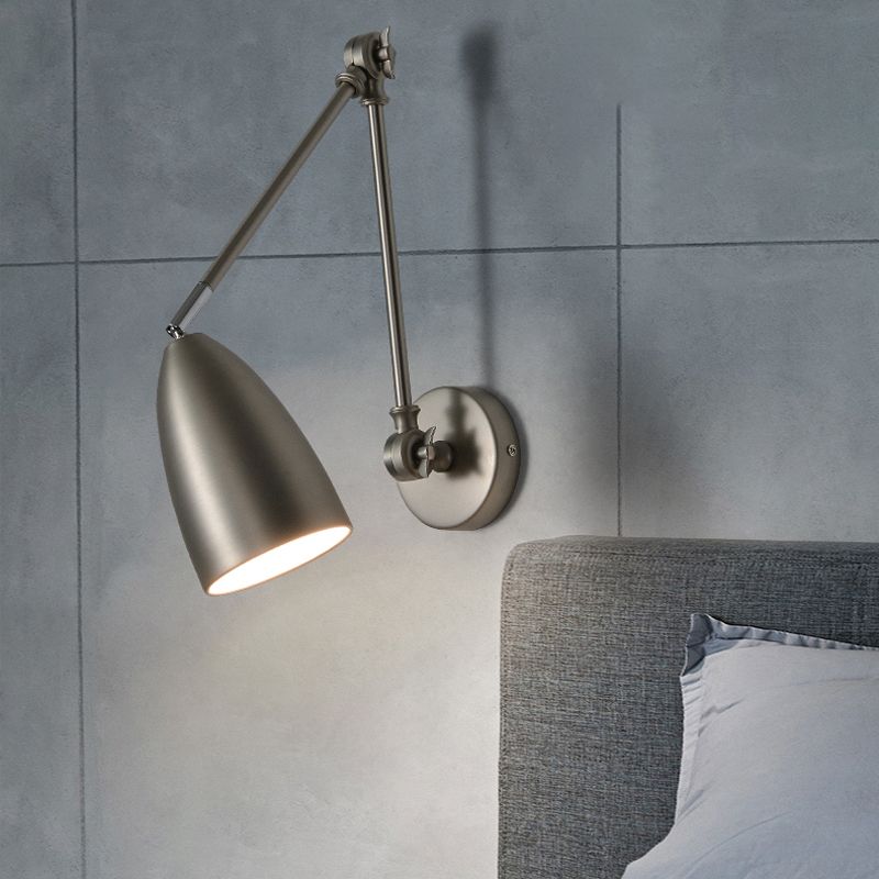 Contemporary Wall Light Metallic Wall Light Sconce with Adjustable Arm