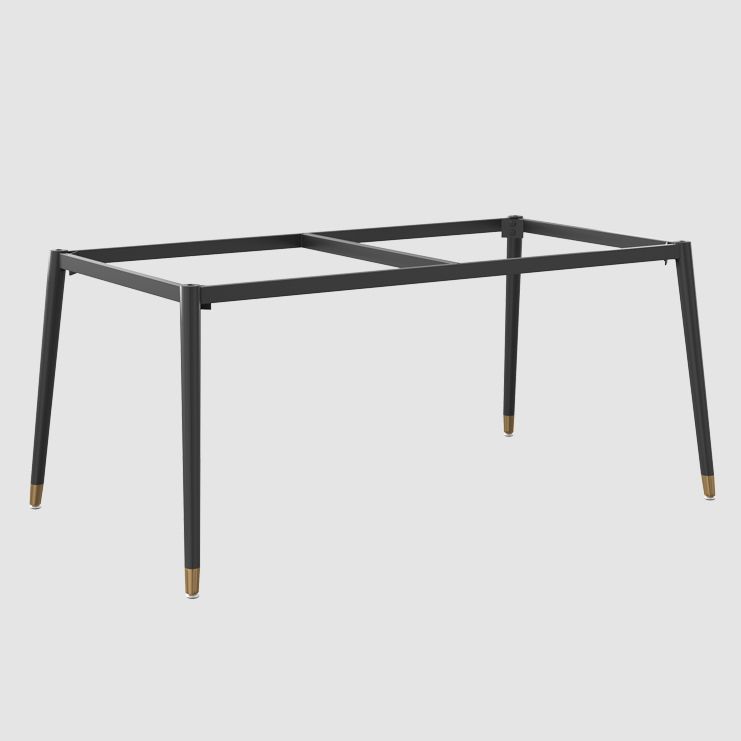 Metal Contemporary Rectangular Dining Table Sintered Stone Dining Table with 4 Legs