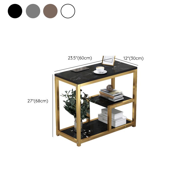 Industrial Rectangular Corner Table Metal Side End Snack Table