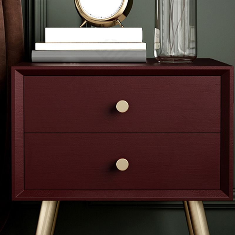 Glam Imitation Wood Nightstand Drawer Storage Legs Included Bed Nightstand