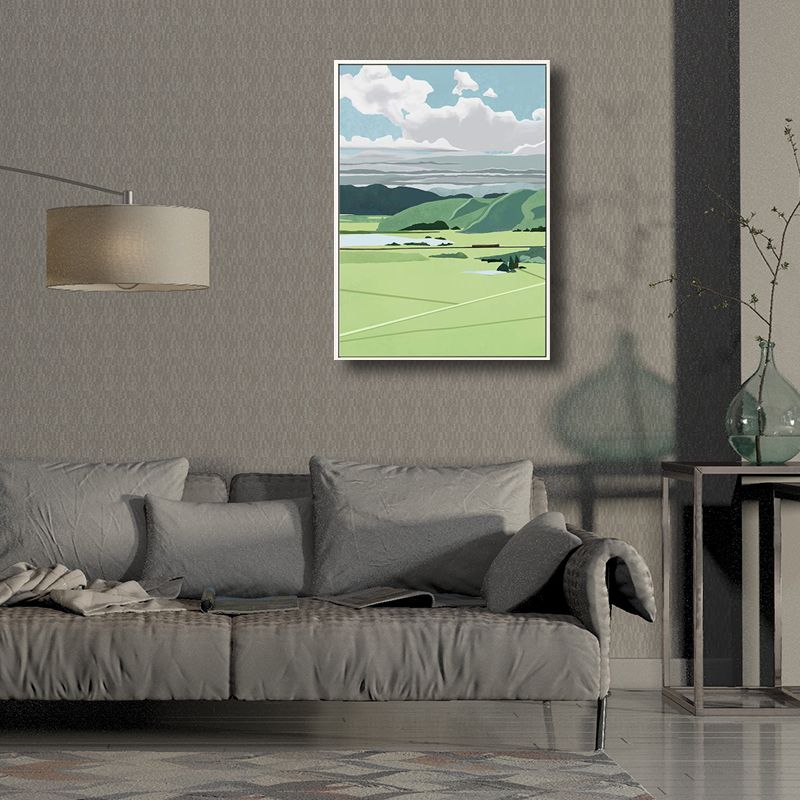 Leinwand, helle Farbe, Wanddekoration, Landschaftsmalerei im rustikalen Stil, verschiedene Größenoptionen