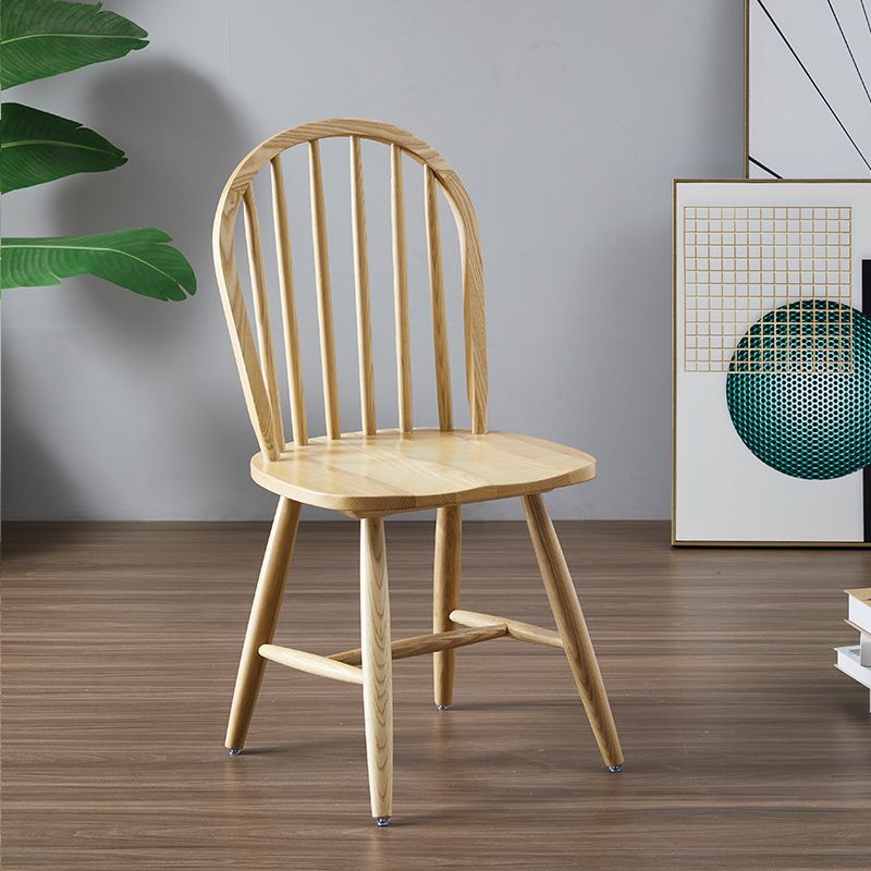 Silla de comedor de madera moderna, silla lateral Windsor sin brazos para uso doméstico