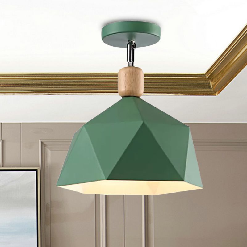 Luz de montaje en techo hexagonal de Metal, Macaron ajustable, 1 cabezal, luz de techo de montaje semiempotrado gris/blanco/verde para pasillo