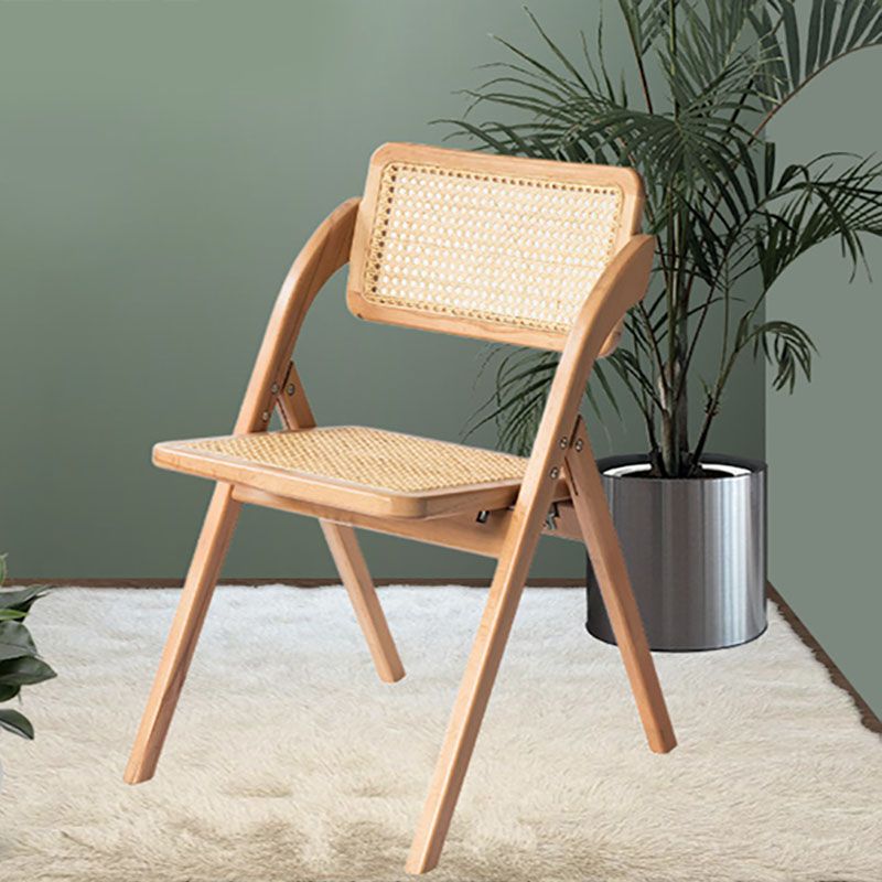 Contemporary Style Chair Armless Folding Chair with Wood Legs for Home