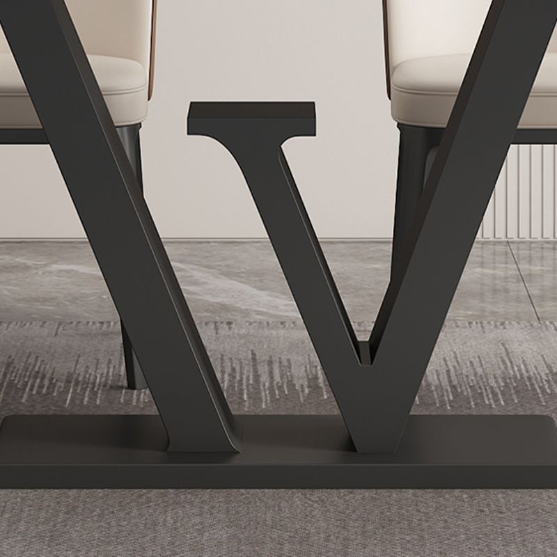 Modern 1/2/5/6 Pieces Dining Set Sintered Stone Dining Table Set with Leather Chairs