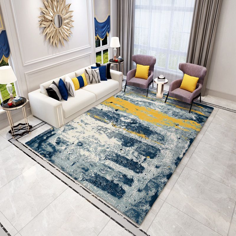 Creative Abstract Art Rug Polyester Indoor Rug Stain Resistant Carpet for Home Decoration