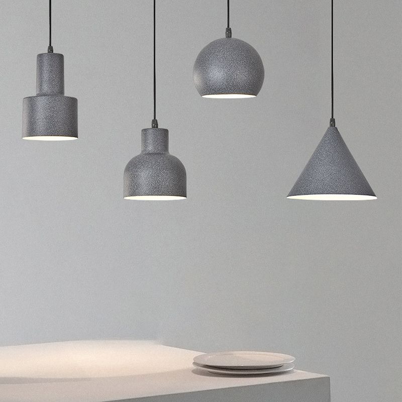 Géométrique Small Pendant Lightture Metal 1 Bulbe Nordic Hanging Light pour le chevet