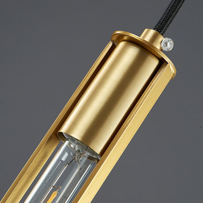 Crystal cilindrisch hanger licht in moderne luxe stijl koperen hangende lamp voor slaapkamer