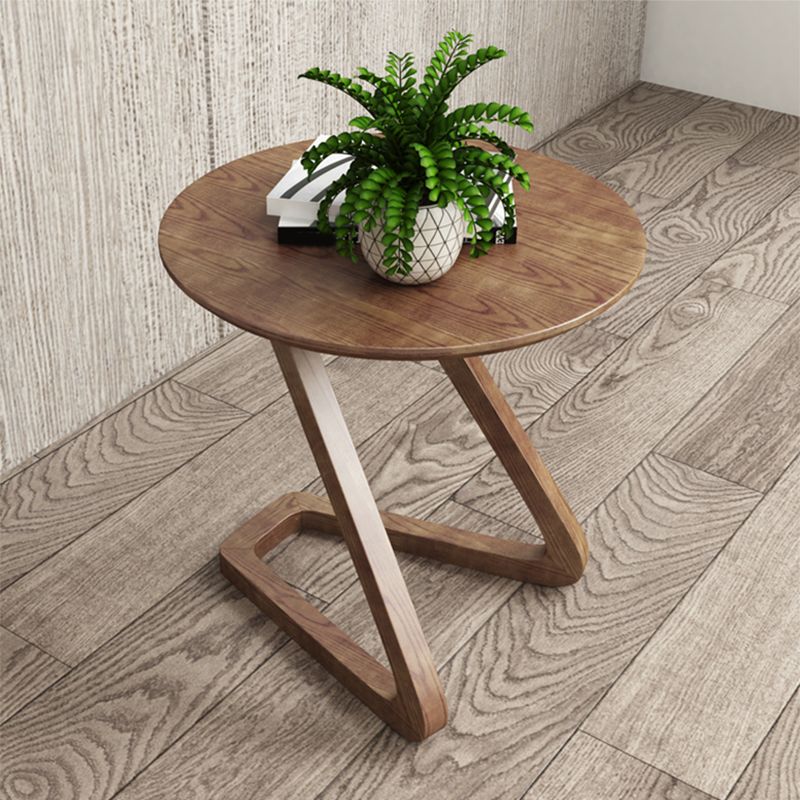 Side Table Solid Wood Abstract Round Scandinavian Living Room End Table