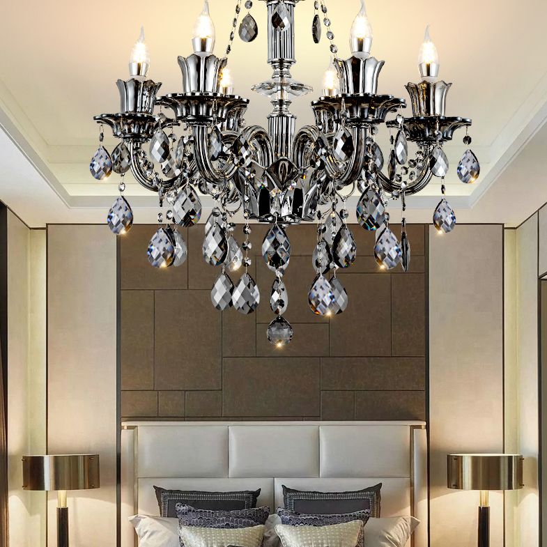 Crystal Candelabra Hanging Light Fixtures Vintage Living Room Hanging Chandelier Light