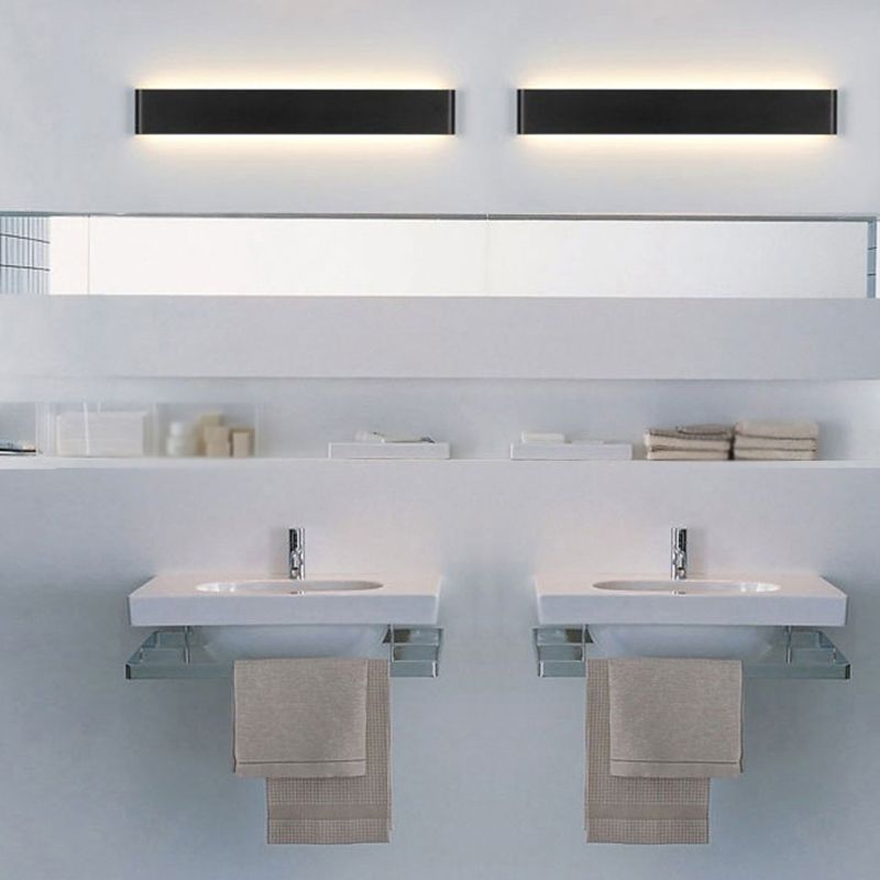 Linear Wall Lighting Modern Metal 1 Light Wall Sconces in Black