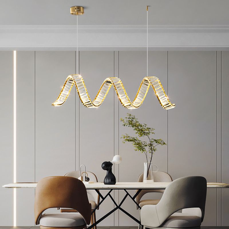 Modernism Single Black/Golden Kitchen Island Lighting LED Ceiling Light