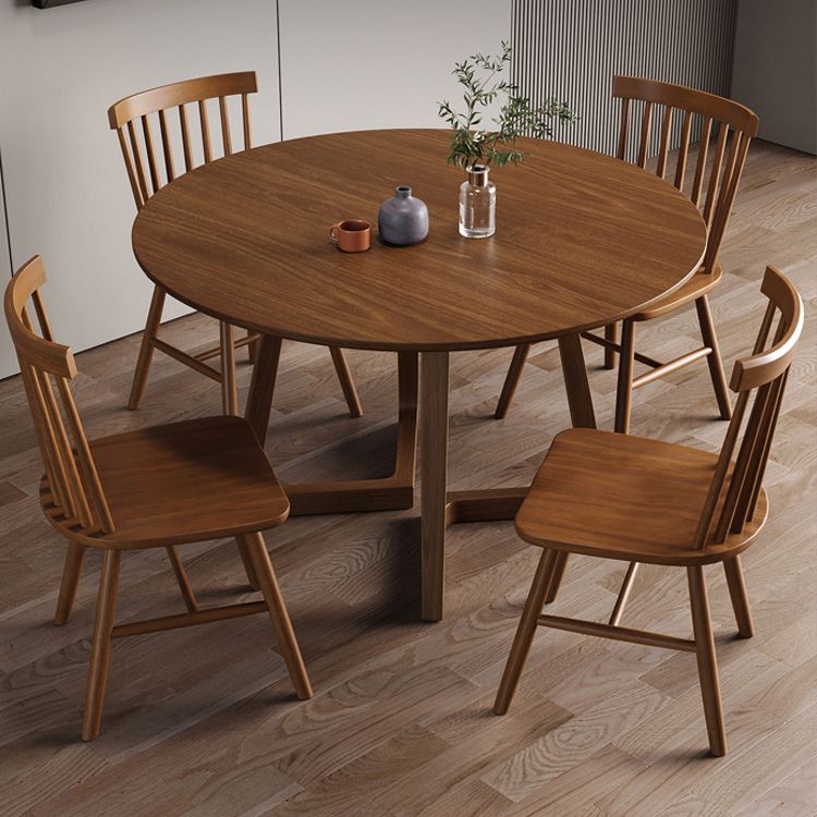 Dining Room Dinner Table Round Wood Top Kitchen Dining Table