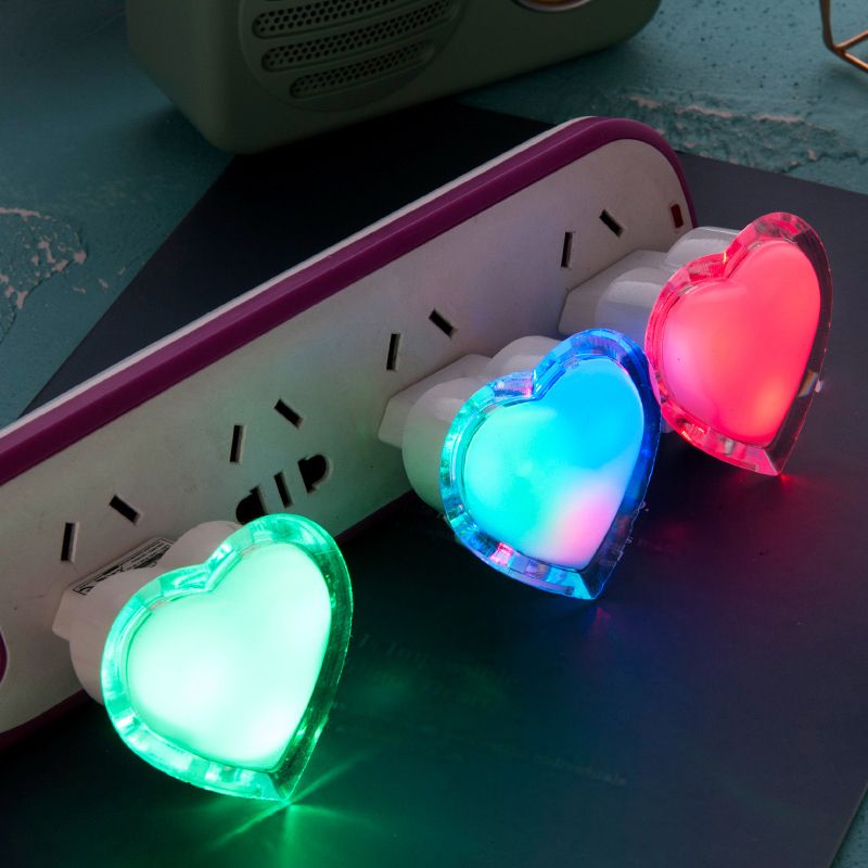 Bedplug-in LED Nachtlicht Moderne heldere wandverlichting met liefde hart plastic schaduw