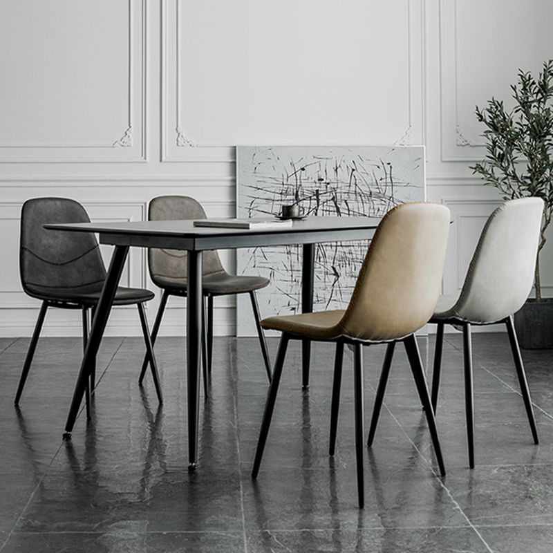 Chaise de salle à manger en métal de style Glam, chaises sans accoudoirs latérales pour cuisine