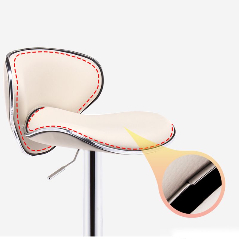 Contemporary Metal Stool Faux Leather Upholstered Counter Stool