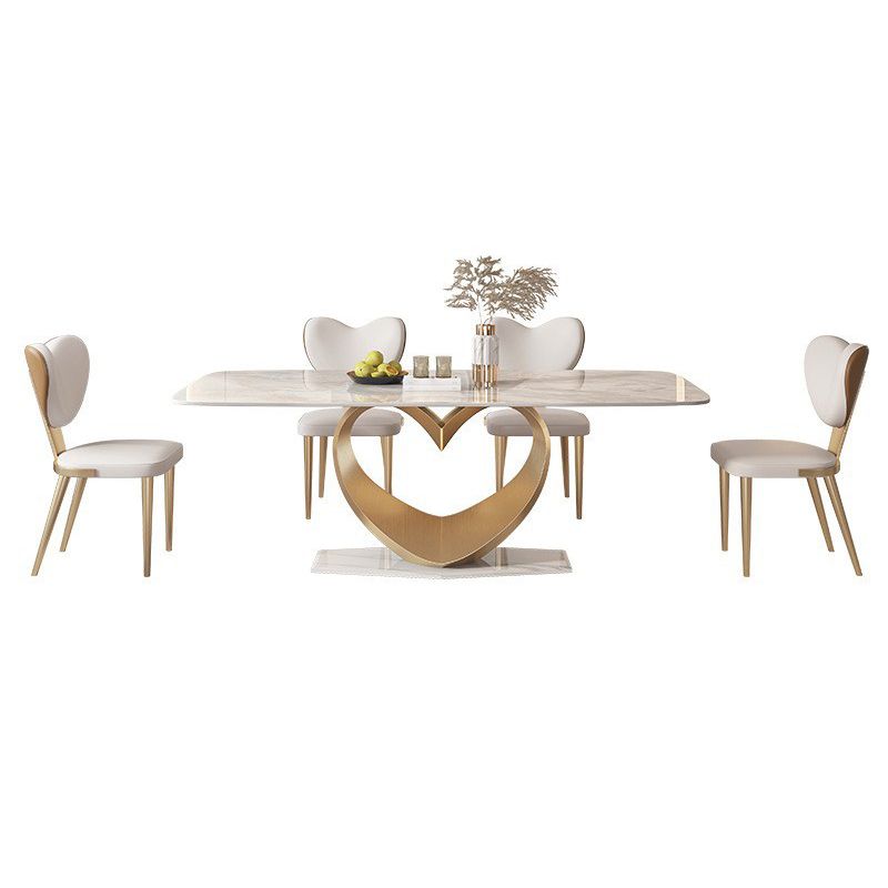 Luxurious Sintered Stone Dining Set Rectangle 1/4/5/7 Pieces Dinette Table Set