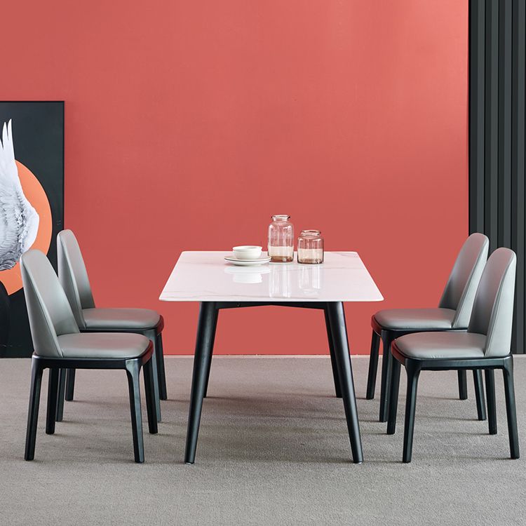 Industrial Style Solid Wood Dining Side Chair Leather Side Chair for Dining Room