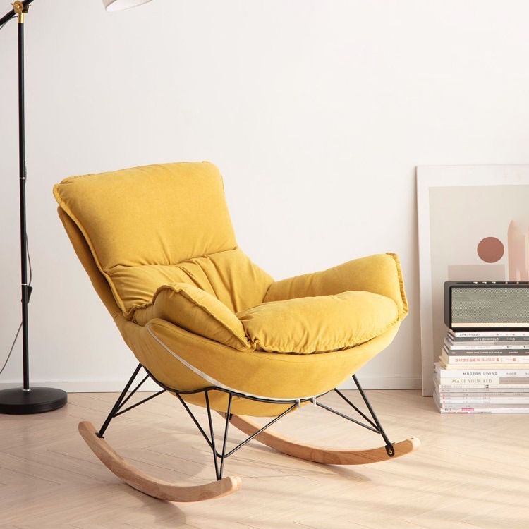 Contemporary Rocking Chair Faux Leather Glider Chair for Living Room