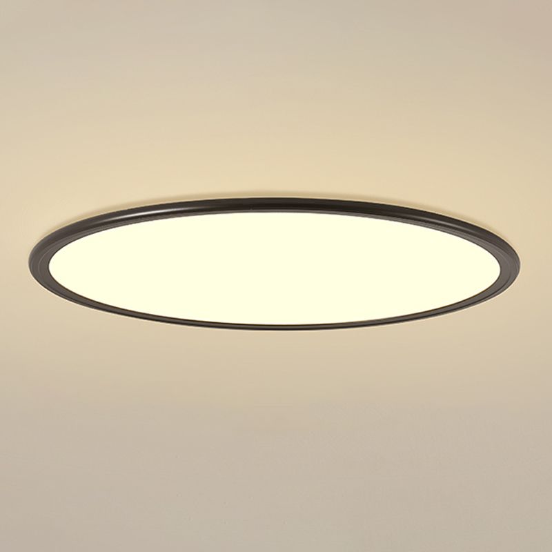 Modern Simplicity LED Ceiling Light Lacquered Aluminium Circular Flush Mount with Acrylic Shade