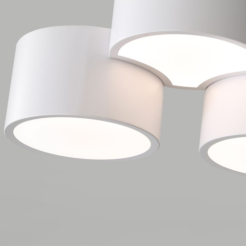Combinación cilíndrica geométrica de luz LED empotrada, lámpara de techo minimalista moderna con múltiples luces para dormitorio y sala de estar