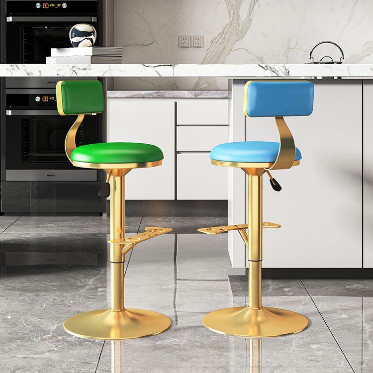 Glam Jewelry Shop Adjustable Height Stool Matte Finish Leather Barstool