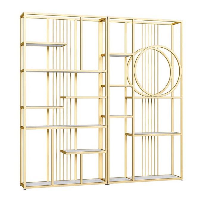 Luxury Floor Wine Bottle Holder Metal Bottle Rack with Shelf