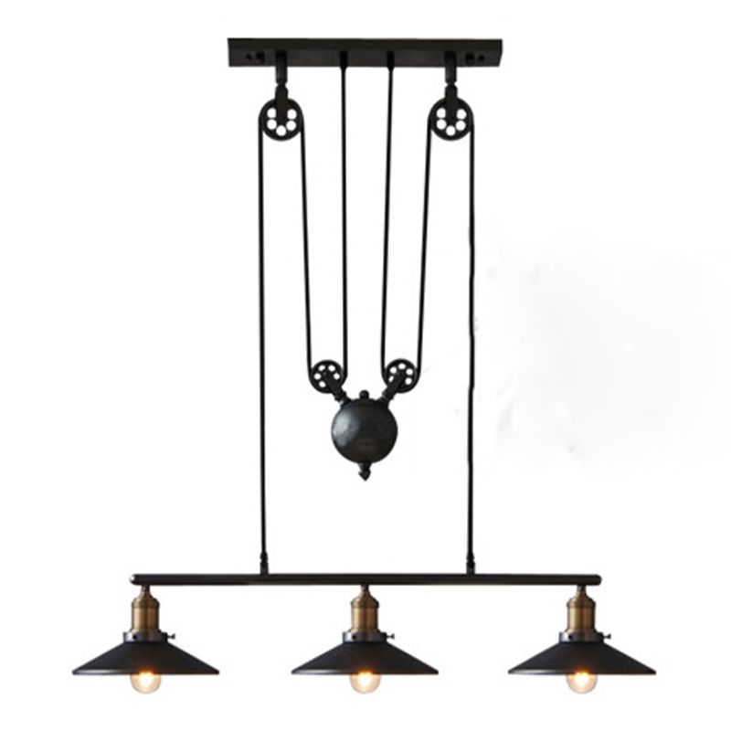 Industrial Island Pendant Lights Metal Multiple-Light Island Light Fixtures