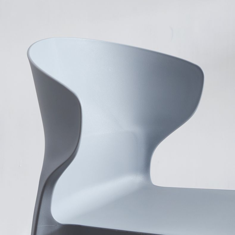 Contemporary Plastic Dining Chair 15.5'' Wide Wingback Side Chair for Home Use