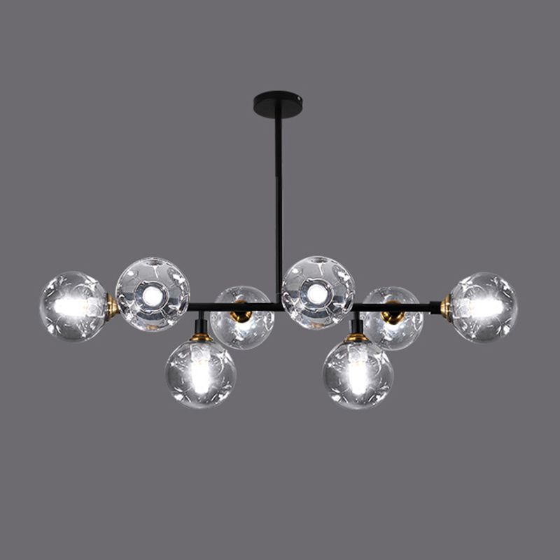Kitchen Island Pendant Light Nordic Style Island Lighting Fixture with Orb Glass Shade