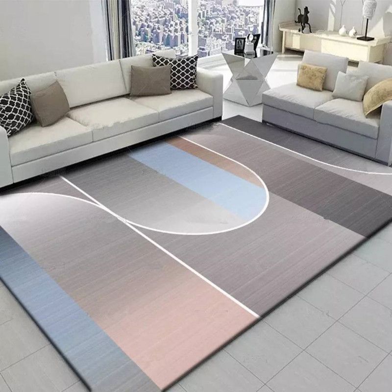 Yellow Geometric Print Area Rug Modern Polyester Area Carpet Non-Slip Backing Rug for Living Room