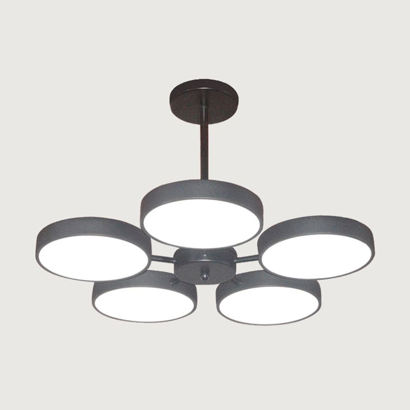 Modern Metal Chandelier Light Fixtures Round Multi-Head Suspension Pendant Lamps