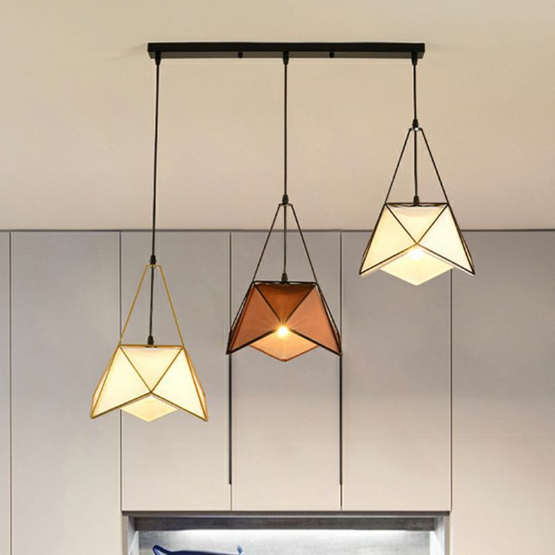 3 koppen draadframe cluster hanglamp licht lichte metalen hangend plafondlicht voor eetkamer