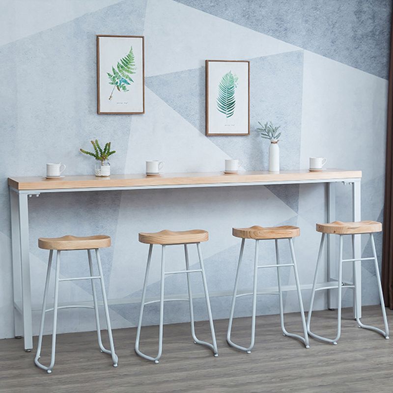 Rectangular Bar-height Table Solid Wood Top Bistro Pub Table