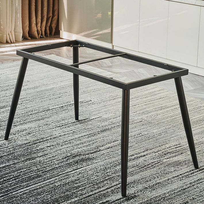 Mesa de comedor de rectángulo industrial de metal mesa de piedra sinterizada para comedor