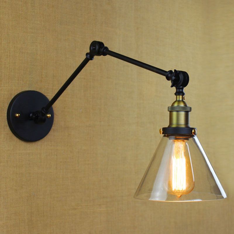 Kegelglas Wandleuchte Leuchten amerikanische Industriestil 1 Lichtwandlampe