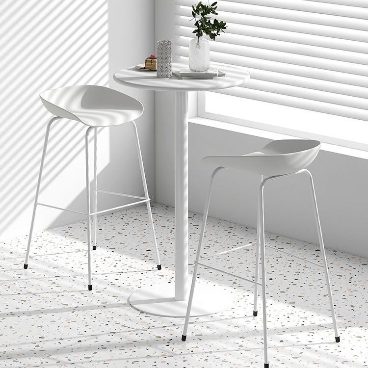 Contemporary Style Bar-stool Plastic Counter Bar Stool with Metal Legs for Kitchen