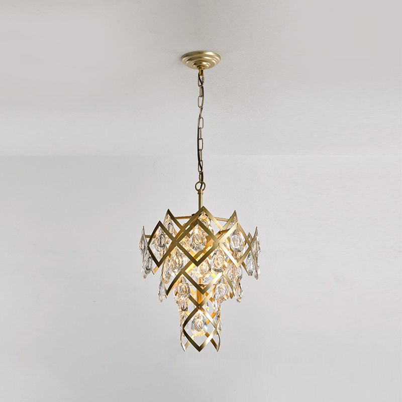 Accesorio de lámpara de lámpara de metal posmoderno lámpara de araña de oro para sala de estar