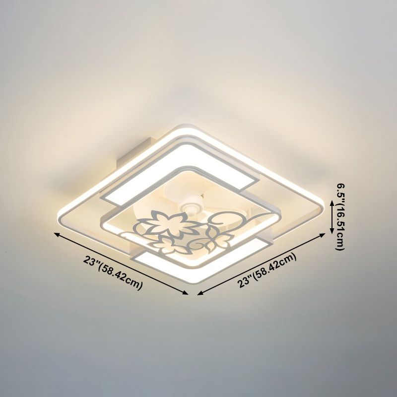 Lampada per ventola a soffitto moderna Nordic Acrilico da letto da letto Soggiorno semifulò la luce del soffitto