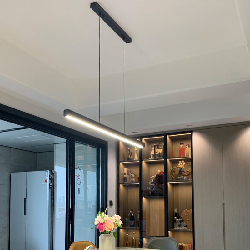 Single Modernism Black Ceiling Light LED Kitchen Island Lighting for Bedroom
